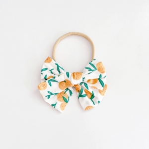 Baby Headband Bow Orange Seamless (BHB8739)